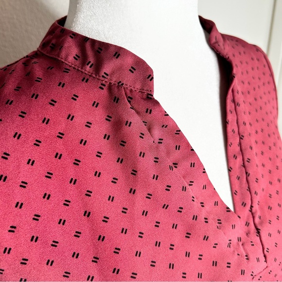 Papermoon By Stitch Fix Womens Patterned V-Neck Top Blouse 3/4 Sleeve Size S - Picture 3 of 10